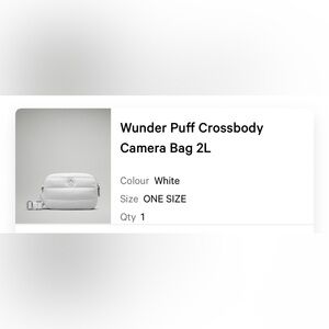 Lululemon Wunder puff White Crossbody Bag